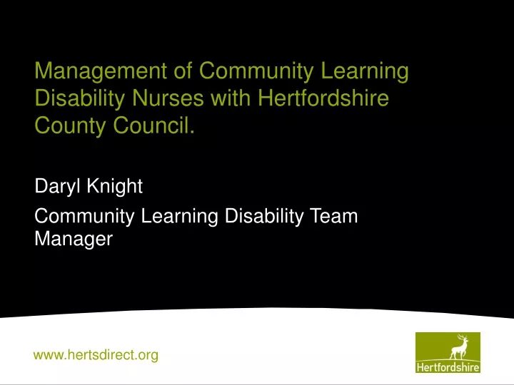 management of community learning disability nurses with hertfordshire county council