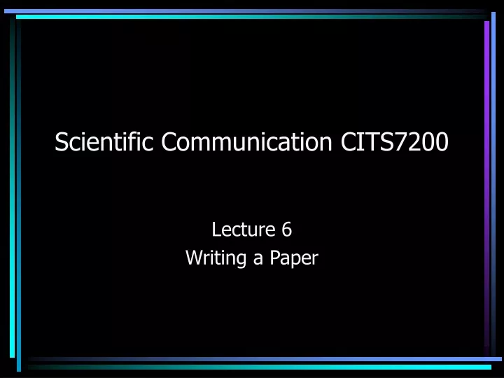 scientific communication cits7200