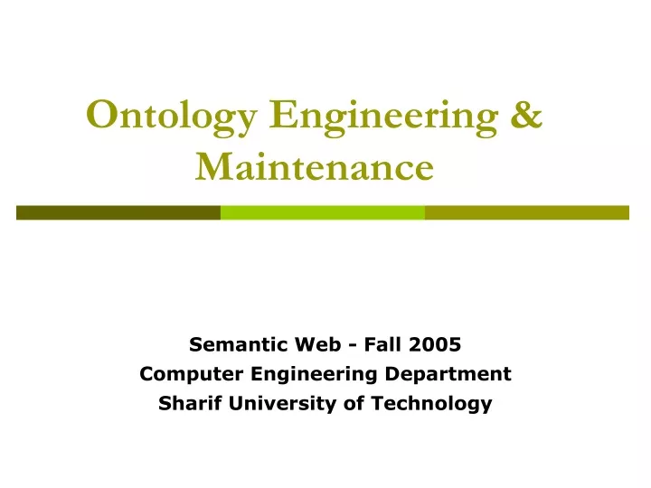 ontology engineering maintenance