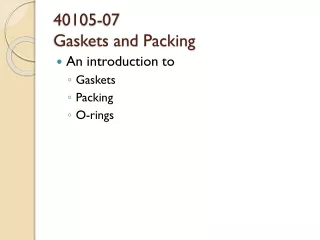 40105-07  Gaskets and Packing