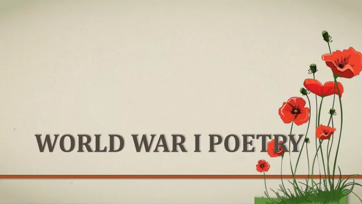 world war i poetry