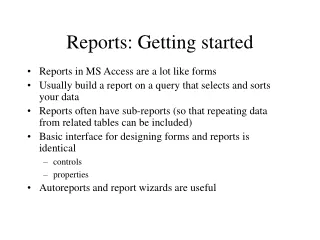 Reports: Getting started