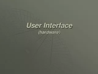 User Interface  (hardware)