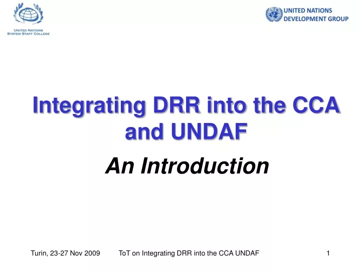 integrating drr into the cca and undaf an introduction