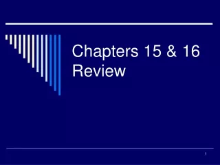 Chapters 15 &amp; 16 Review