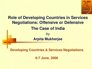 Developing Countries &amp; Services Negotiations  6-7 June, 2006