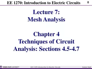 EE 1270: Introduction to Electric Circuits