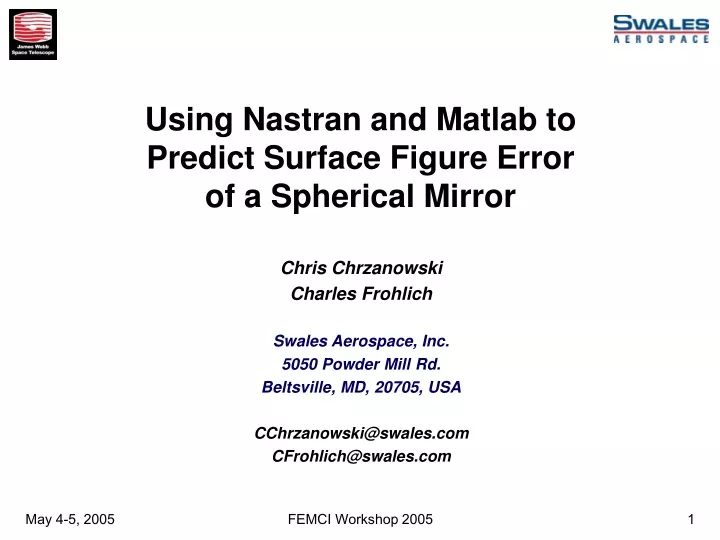 using nastran and matlab to predict surface figure error of a spherical mirror
