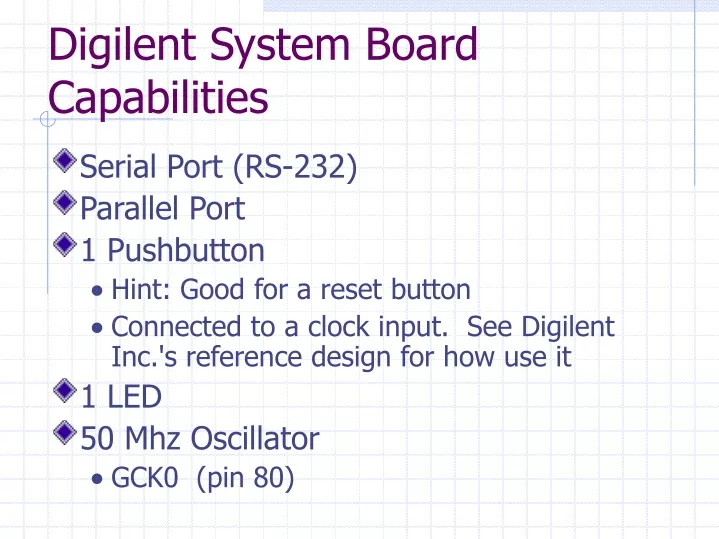 digilent system board capabilities