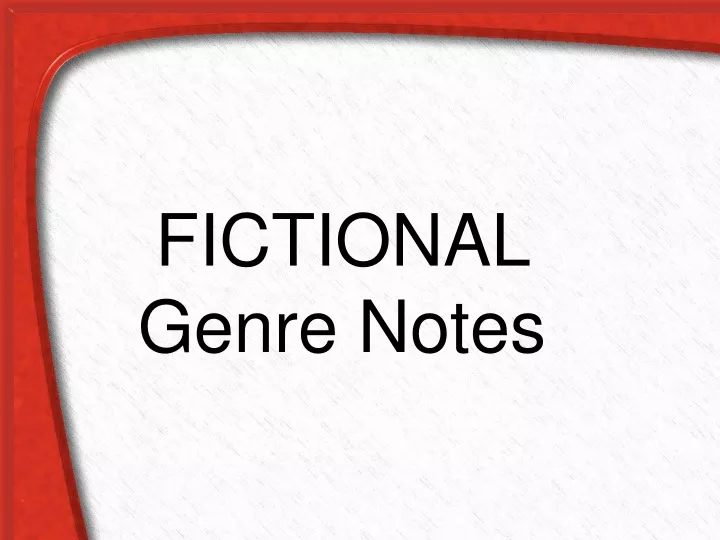 fictional genre notes