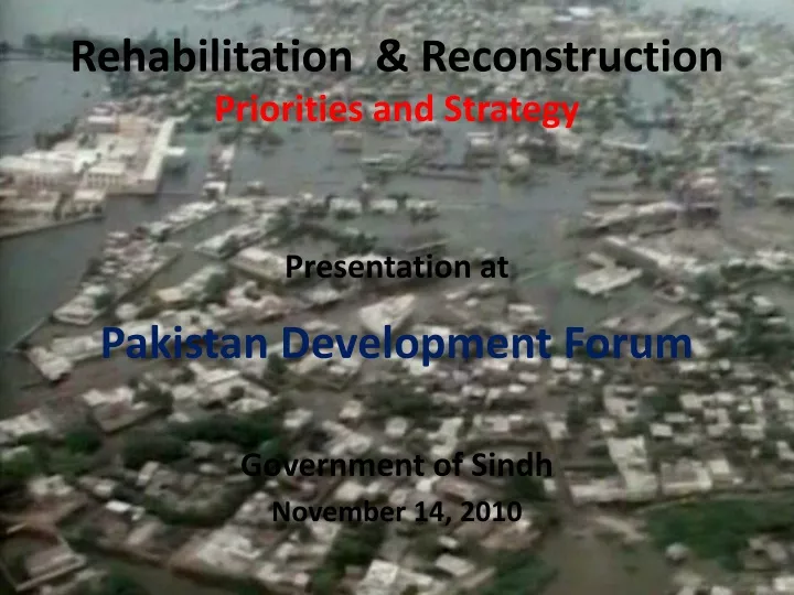 rehabilitation reconstruction priorities and strategy