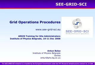 Grid Operations Procedures