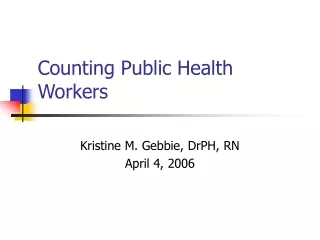 Counting Public Health Workers