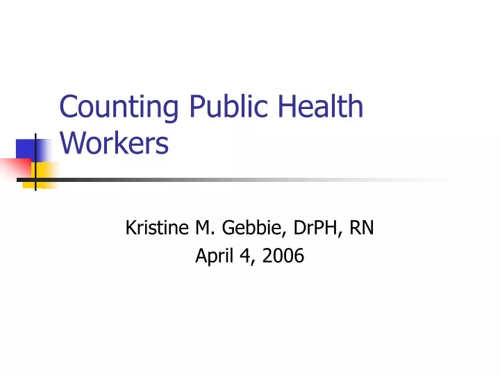 counting public health workers