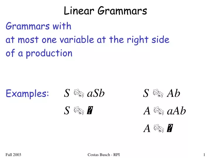 linear grammars
