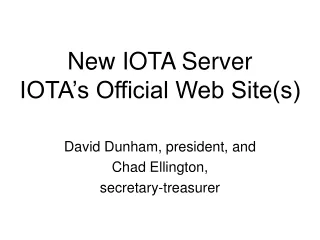 New IOTA Server IOTA’s Official Web Site(s)