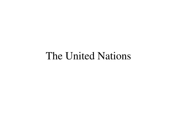 the united nations