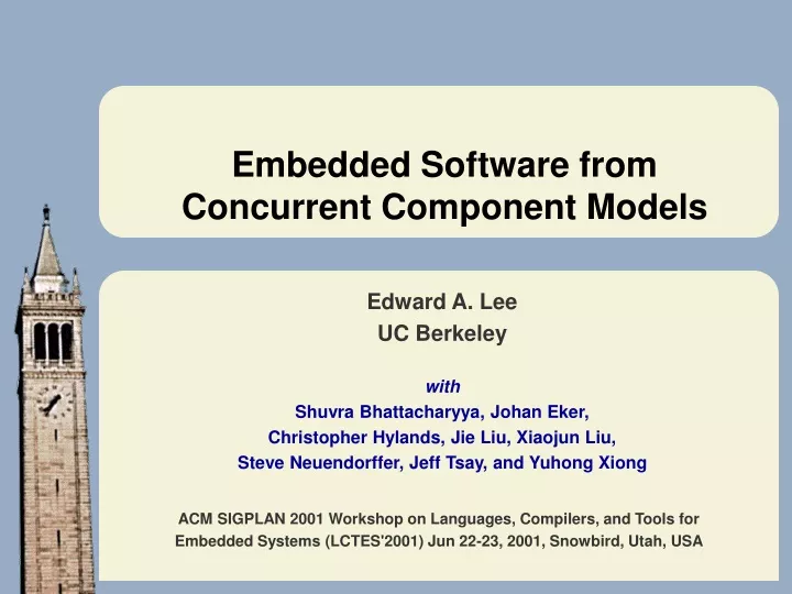 embedded software from concurrent component models