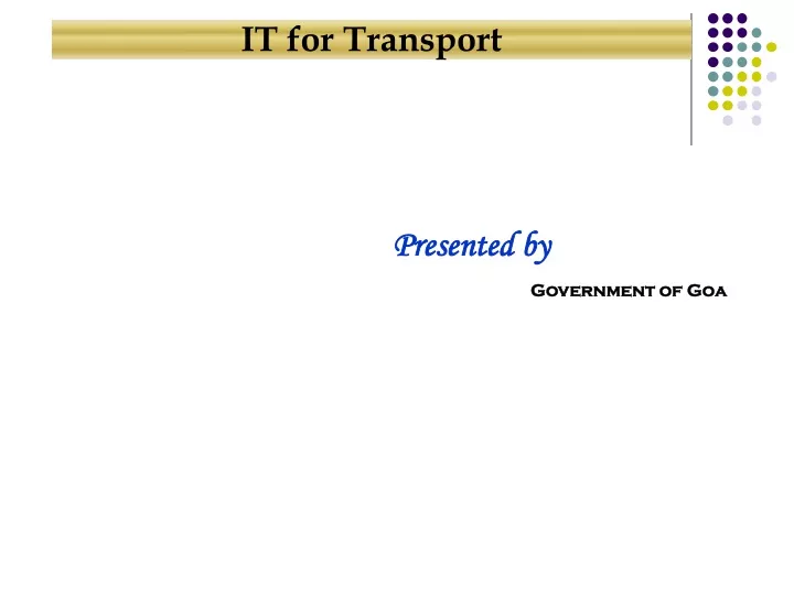 it for transport