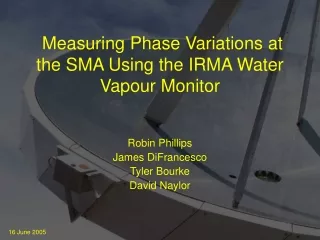 Measuring Phase Variations at the SMA Using the IRMA Water Vapour Monitor