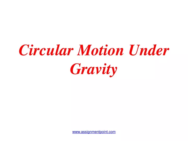 circular motion under gravity
