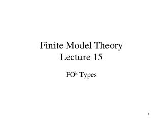 Finite Model Theory Lecture 15