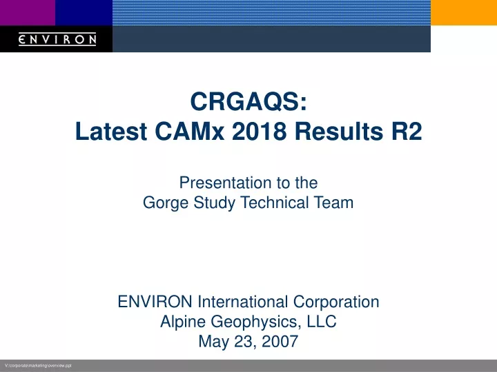 crgaqs latest camx 2018 results r2