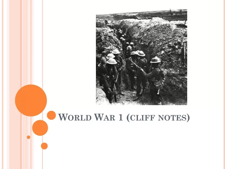 world war 1 cliff notes