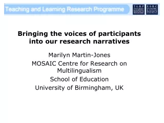 Bringing the voices of participants into our research narratives