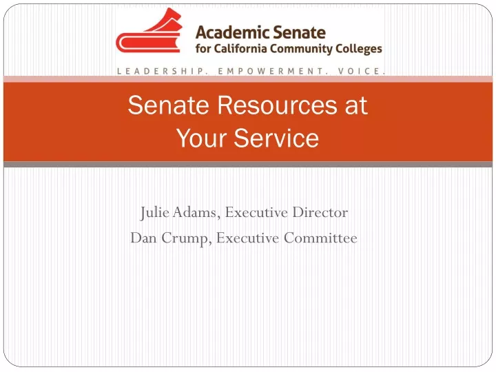 senate resources at your service