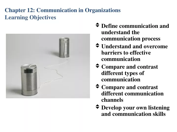 chapter 12 communication in organizations learning objectives