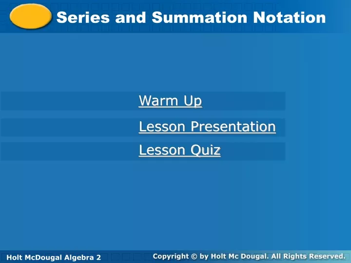 series and summation notation