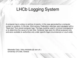LHCb Logging System