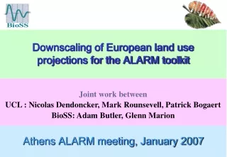 Downscaling of European land use  projections for the ALARM toolkit