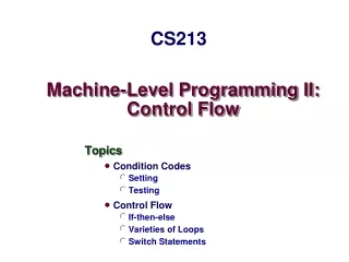 Machine-Level Programming II: Control Flow