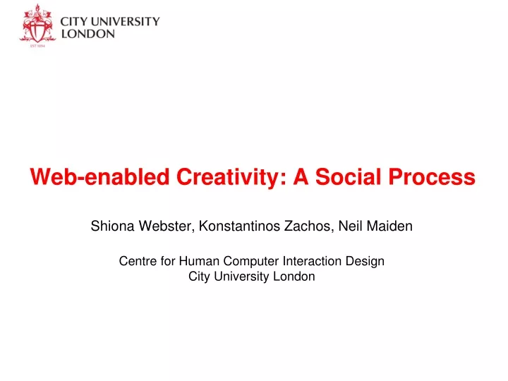 web enabled creativity a social process