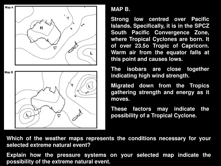 map b strong low centred over pacific islands