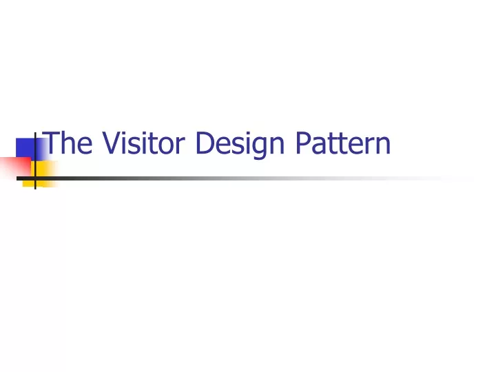 the visitor design pattern