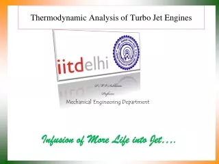 Thermodynamic Analysis of Turbo Jet Engines