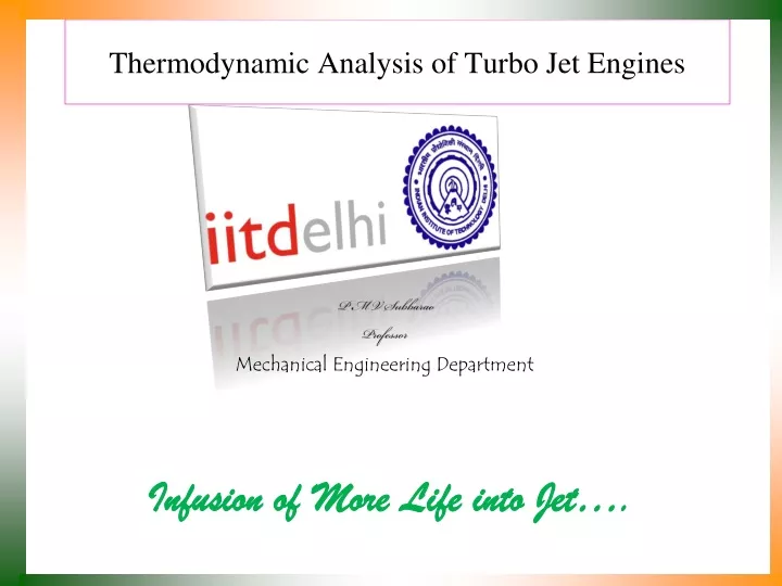 thermodynamic analysis of turbo jet engines