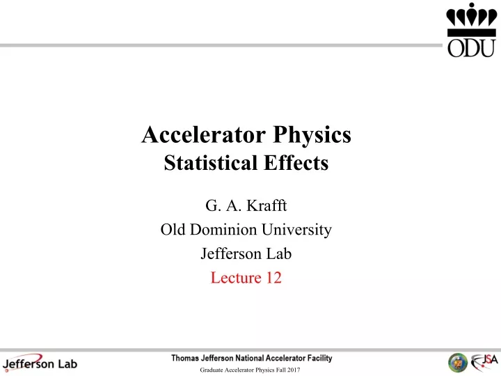 accelerator physics statistical effects