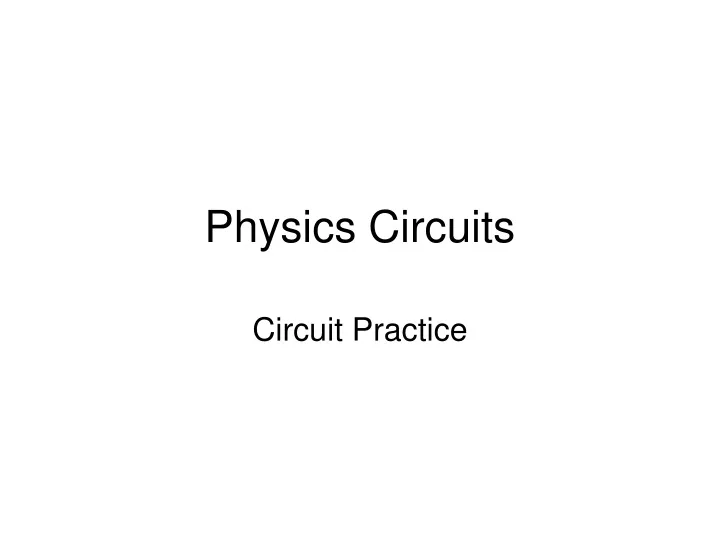 physics circuits