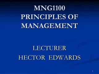 MNG1100  PRINCIPLES OF MANAGEMENT
