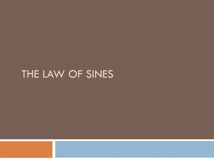 the law of sines