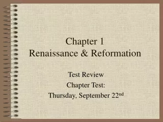 Chapter 1 Renaissance &amp; Reformation