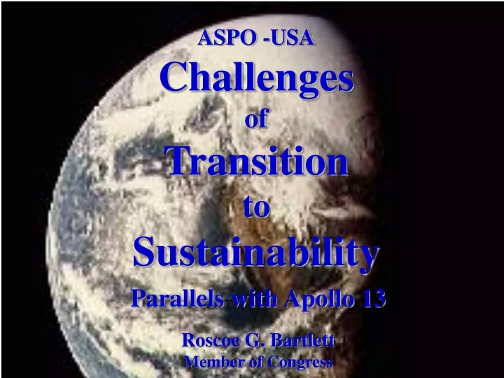 aspo usa challenges of transition to sustainability