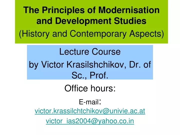 the principles of modernisation and development studies history and contemporary aspects