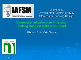 Workshop: Development Sustainability &amp;  Stormwater  Planning/Design