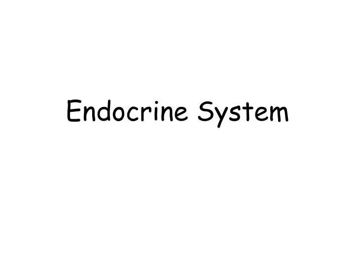 endocrine system