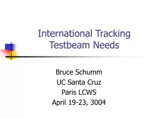 International Tracking Testbeam Needs